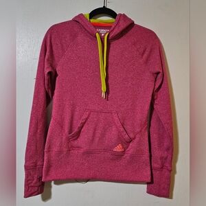 Adidas Magenta Hoodie with Lime Accents